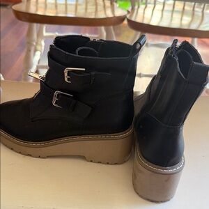 Black Ankle Boots with Buckle Detail